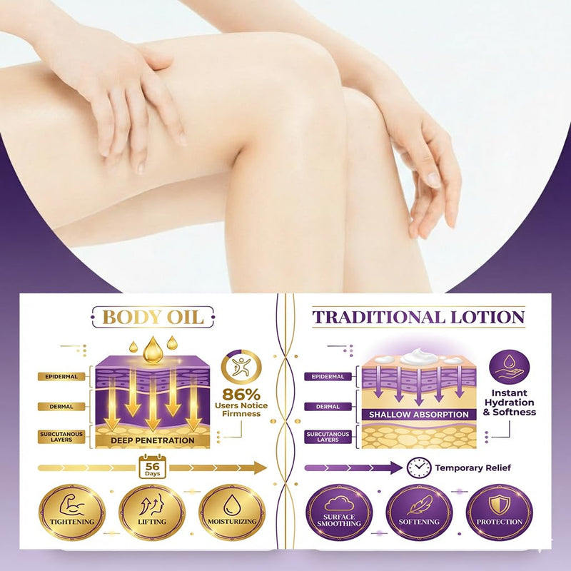 Body Firming Oil with Natural Ingredients & Vitamin E, Lightweight Body Oil for Women Post, Shower Nourishing & Firming (Bergamot)