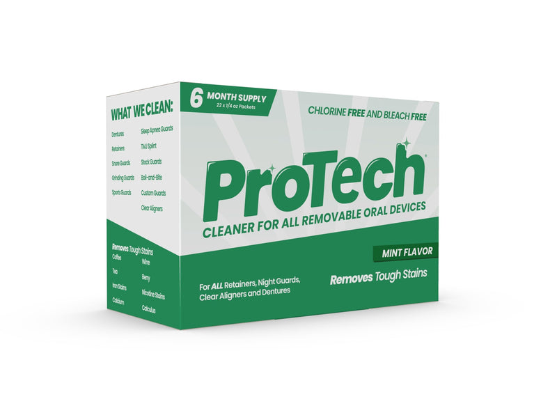 Pro Tech Retainer & Clear Aligner Cleaner Crystals, Mint, 22 Pack, 6 Months 22 Count (Pack of 1)
