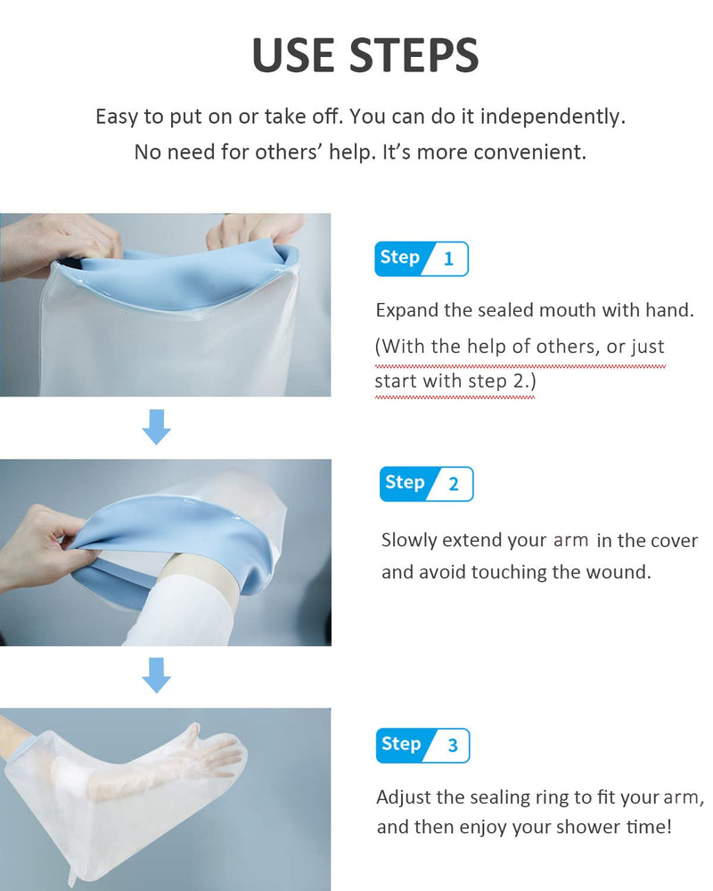 Cast Covers for Shower Arm, Waterproof Cast Cover Arm Adult, Soft Comfortable Cast Protector for Shower, Reusable Elastic Cast Bag for Bandage, Wound Care Supplies, After Surgery Gifts - BeesActive Australia