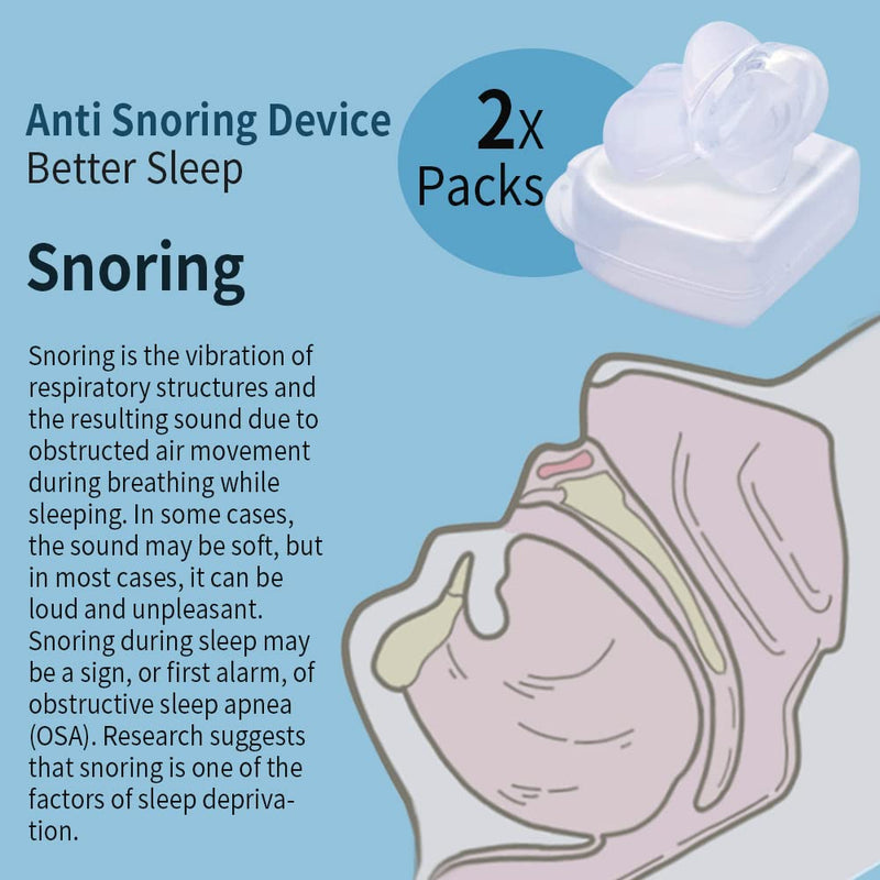 Anti-Snore Devices Mouthpiece - Stop Snoring Solution Mouth Guard for Men and Women, Comfortable 2 Pack Reusable Snoring Stopper-ML04 Large