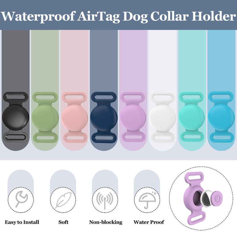 Waterproof Airtag Dog Collar Holder Compatible with Apple AirTag, Silicone Waterproof Air Tag Case for Dog Collar, Anti-Lost AirTag Holder for Pet Cat Dog GPS Tracker (Green) Green M - BeesActive Australia