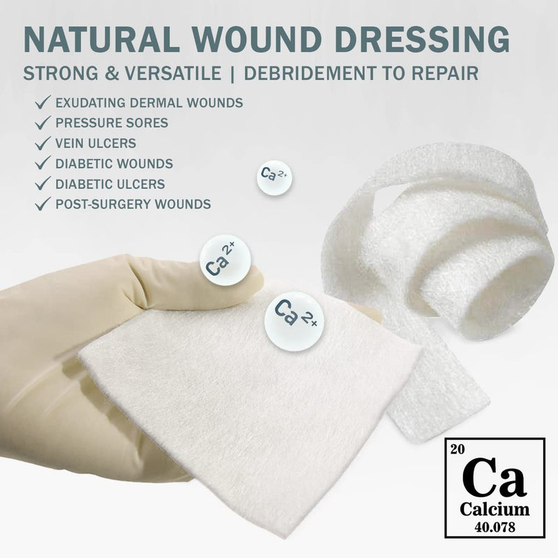 EVERLIT Calcium Alginate Wound Dressing | Gentle, Non-Stick Sterile Dressing Pad | Soft and Highly Absorbent Bandage with Soothing Gel Matrix (Pack of 20) Pack of 20