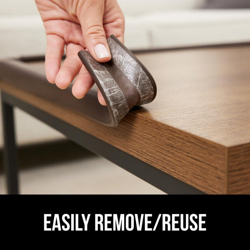 GORILLA GRIP Baby Proof Corners and Edges for Furniture, Kid Proofing Adhesive Table Corner Protectors, Heavy Duty Soft Rubber Foam Protection, Includes 8 Protective Safety Guards, 15 Feet, Brown - BeesActive Australia