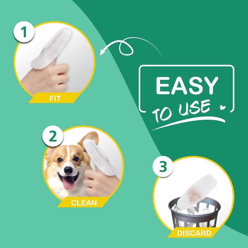 100pk XL Dog Ear Wipes | Soft, Quick & Gentle Ear Wipes For Dogs & Cats | Remove Dirt, Wax & Stop Smelly | Natural Coconut Oil & Aloe Vera Infused Dog Ear Cleaning Finger Wipes! Hypoalergenic