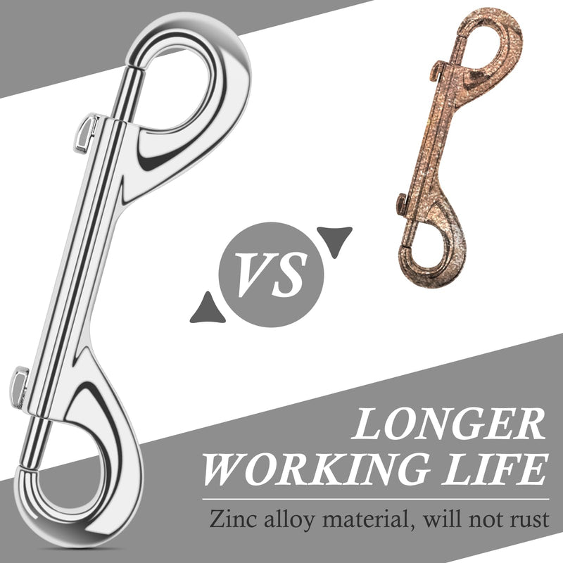 ERKOON 2 Pack Double Ended Bolt Snap Hooks Extra Large 4.7inch Zinc Alloy Mental Clips Heavy-Duty Trigger Snaps for Horse Tack Water Bucket Feed Bucket Dog Leash Horse Pet Sling, 220LBS Load Capacity - BeesActive Australia