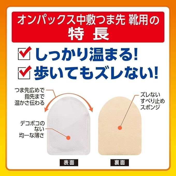 Onpax Cairo Insole, Toe, For Shoes, Non-Stick Cairo, 15 Pairs (Made in Japan/Lasts for 9 Hours), For Shoes, Foots, No Stick R - BeesActive Australia