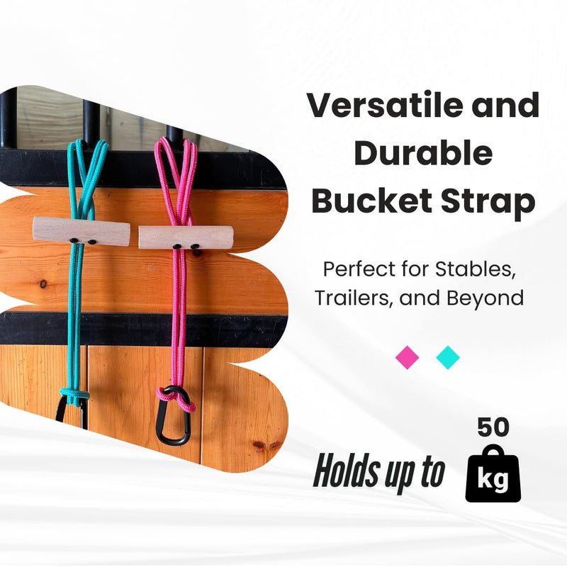 Horse Bucket Strap,Premium Heavy Duty Outdoor Carabiner,Adjustable Polypropylene Rope, Used for Horse Hay Net,Water Bucket,Pack of 2 - BeesActive Australia