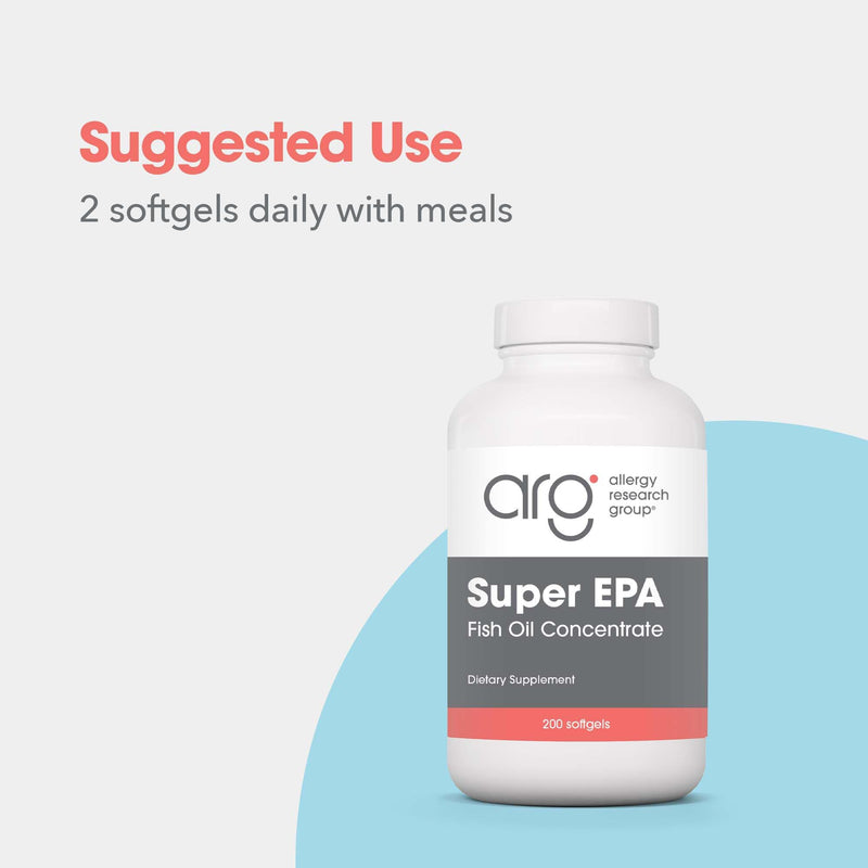 ARG Super EPA 720 mg EPA and 480 mg DHA, Omega-3, 200 Softgels | Concentrated Omega-3 Fish Oil Softgels for Cardiovascular and Brain Health Support, 100 Servings