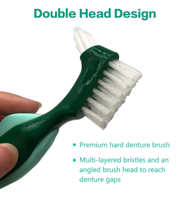 Premium Hard Denture Brush Toothbrush with Premium Carrying Case, Multi-Layered Bristles & Portable Denture Double Sided Brush for Denture Care(Pack of 6) round_box - BeesActive Australia