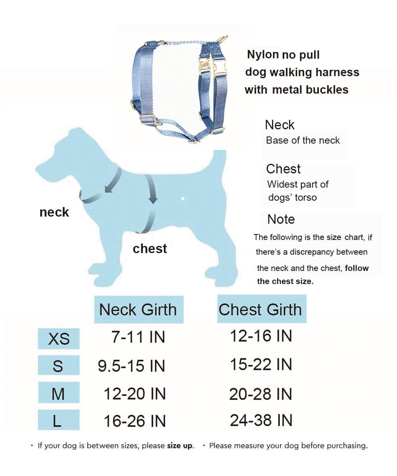 Nylon No Pull Dog Harness with Gold Metal Buckles,Easy Walking and Training Dog Harness (Sage Green, L) Sage green - BeesActive Australia