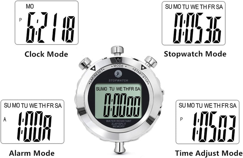 Stopwatch, Metal Stop Watch for Sports 10/100/400 Laps, Stopwatches Timer for Coach Sports Running with 0.01second & 0.001second Timing, Conutdown, Alarm 2 Lap Metal - BeesActive Australia