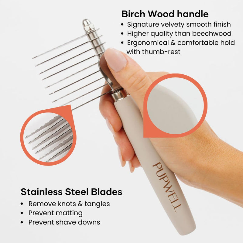 Dematting Fur Steel Rake and Detangling Comb Tool for Dematting and Untangling Matted or Knotted Hair - BeesActive Australia