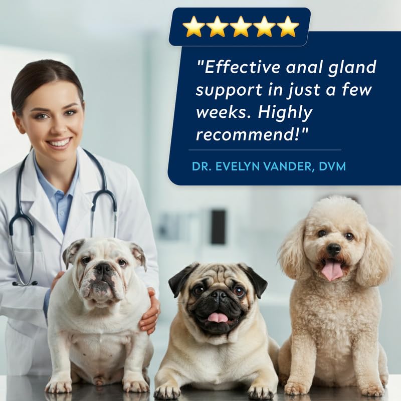 STRELLALAB Anal Gland - 110 Soft Chews, Scoot Treatment - Digestive Enzymes, Prebiotics & Fiber Supplement for Dogs Digestion & Gut Health. Proprietary Blend of Beet - Grilled Chicken - BeesActive Australia