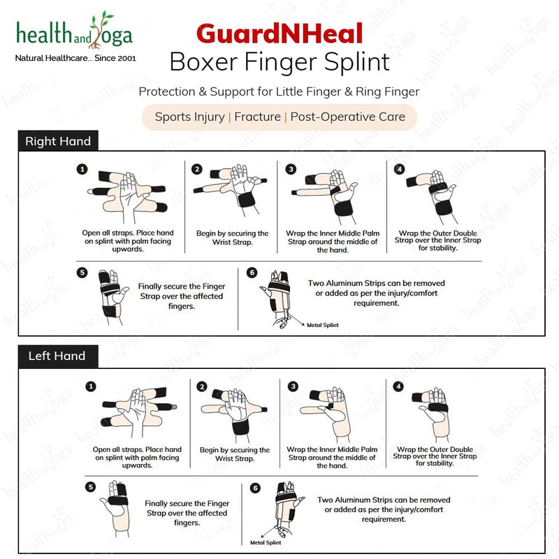 HealthAndYoga™ GuardNHeal Ulnar Gutter Boxer Splint – Must Use for Pinky Finger Splint, Boxer’s Fracture, Ulnar Gutter Wrist Brace, Metacarpal finger splint, Dupuytren's contracture - for Left or Right Hand (Large) Large (Pack of 1)