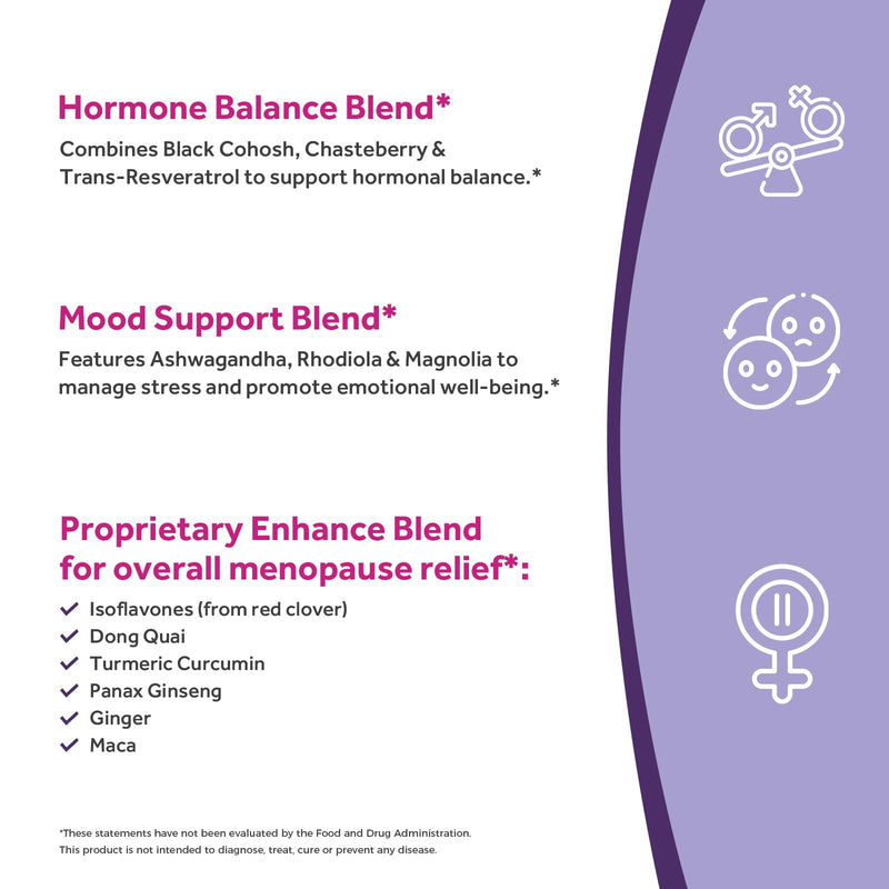 Doctor's Recipes Menopause Supplements for Women, Probiotics 150 Billion CFU, Black Cohosh for Menopause Hot Flashes, Ashwagandha, Dong Quai, Supports Mood, Energy, Hormone Balance, 60 Capsules