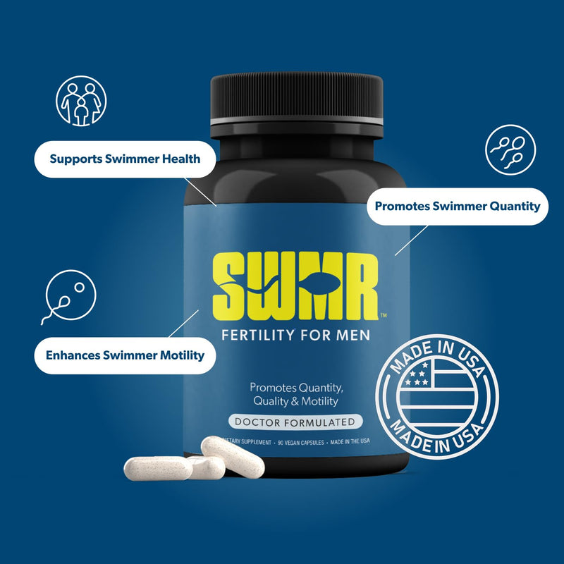 Male Fertility Supplement for Men, Doctor Formulated, Motility, Count | Mens Prenatal Vitamins for Conception with CoQ10, Zinc, NAC, Folic Acid; 90 Vegan Capsules, Made in USA, 1 Month Supply