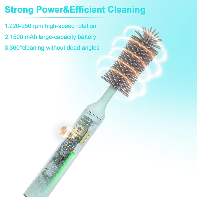 Electric Cleaning Brush Set 4 Piece Multi-Purpose Cleaner Brushes,360° high-Speed Rotation Cleaning,1500mAh,Waterproof IPX65,Perfect Household Cleaning Brushes(Blue) Blue - BeesActive Australia