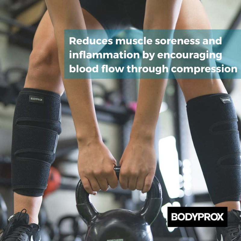 Bodyprox Calf Support Brace 2 Pack, Adjustable Shin Splint Compression Calf Wrap One Size