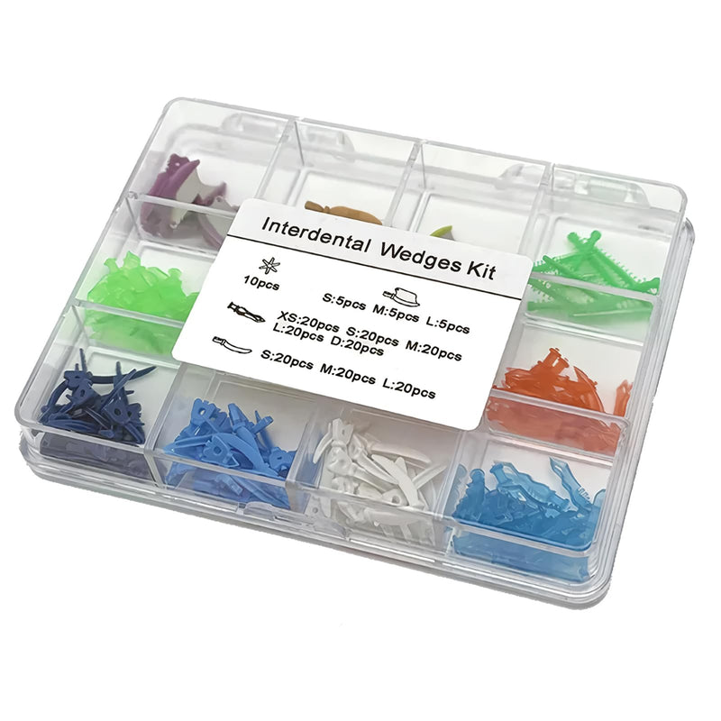 Dental Interdental Wedges Kit Adaptive Teeth Gap Wedge Tulwar/Diamond/Wedges Knife for Dental Tooth Restoration Material (Wedges MIix Kit) Wedges MIix Kit