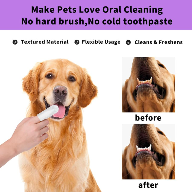 Dental Care Finger Pads for Dogs Pack of 50 and Ear Care Ear Care Finger Pads 50 Pieces - Dental Care Dog, Finger Cots Dog Dental Care Tartar Remover Dog Toothbrush