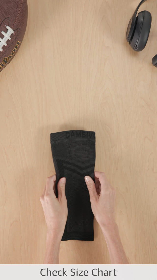 CAMBIVO Calf Compression Sleeve for Men Women Footless Large-X-Large (Pack of 2) Black