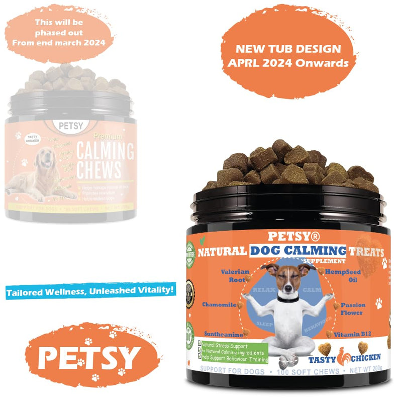 Dog Calming Tablets that work CALMS Fear, Stress, Separation Anxiety, Travel Calming Dog Treats DAILY Dog Calming Chews TASTY Calming Tablets for Dogs CHICKEN Dog Calming Tablets Dog calming products