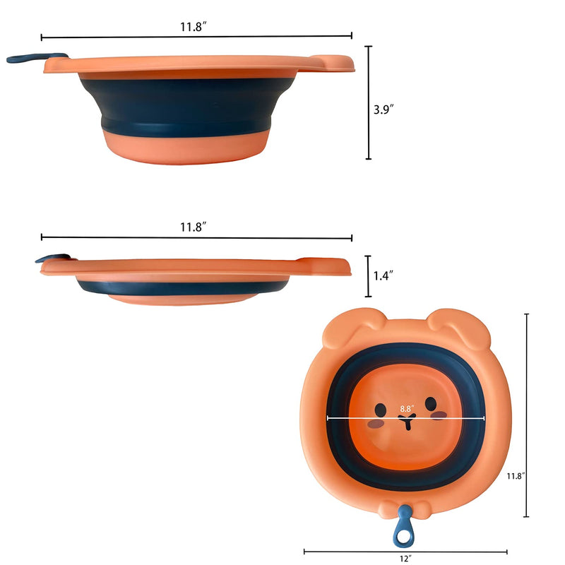 Hedgehog Bath Supplies Portable Small Animal Swimming Pool Collapsible Cute Foldable Hedgehog Bathtub Bathing Brush Cute Towel Clippers Claw Trimmer for Hamster, Guinea Pig, Reptile, (Orange Bathtub) Orange Bathtub - BeesActive Australia