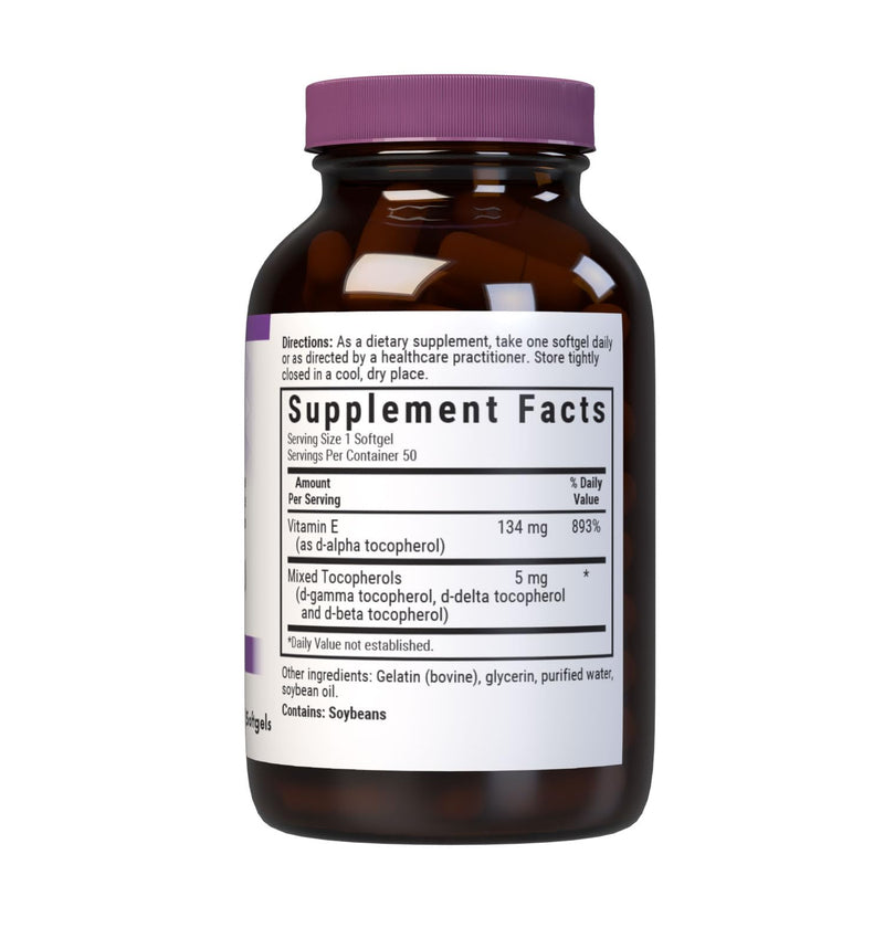 Bluebonnet Vitamin E 200 IU Mixed Softgels, 50 Count | Heart Health; Gluten-Free, Dairy-Free 1