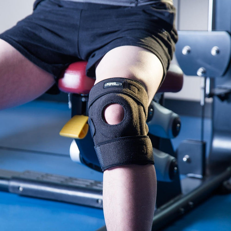 Patella Knee Brace for Arthritis Pain and Support with Side Stabilizers for Meniscus Tear, Women, Men, Acl, Running, Mcl, Tendonitis, Athletic, Lcl - Adjustable Neoprene Open Knee Sleeve -Black Black