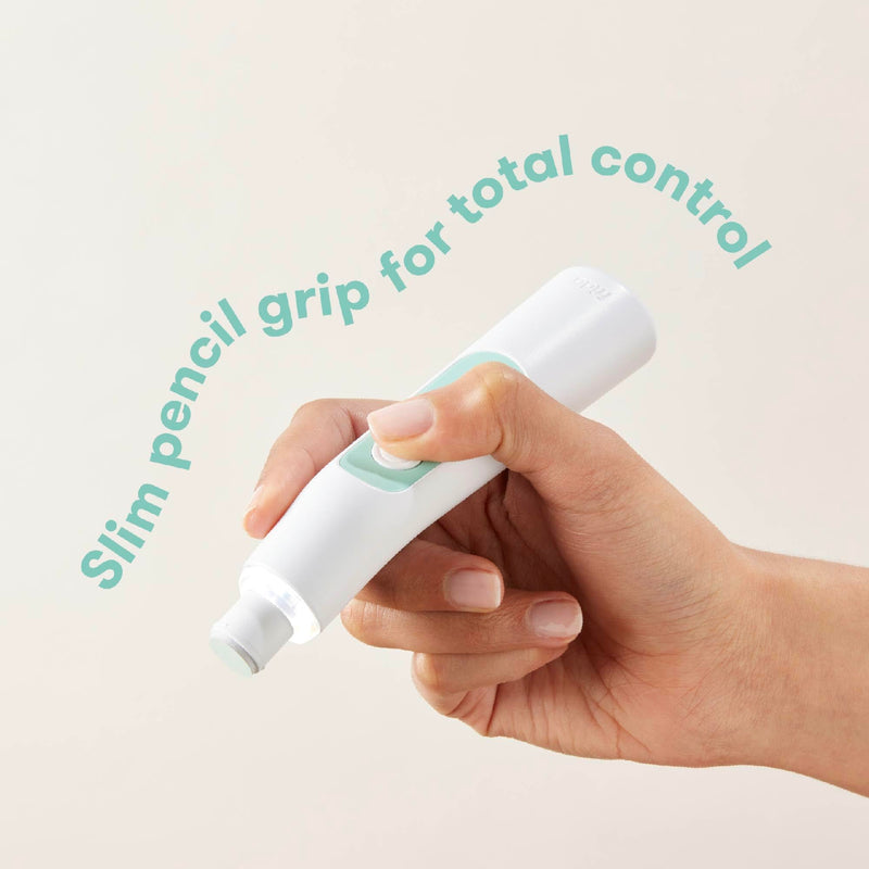 Frida Baby Electric Nail Buffer | Safe + Easy Baby Nail File, Baby Nail Clippers + Nail Trimmer Kit for Newborn, Toddler, Children's Fingernails/Toenails, 4 Buffer Pads, LED Light, Storage Case, White - BeesActive Australia