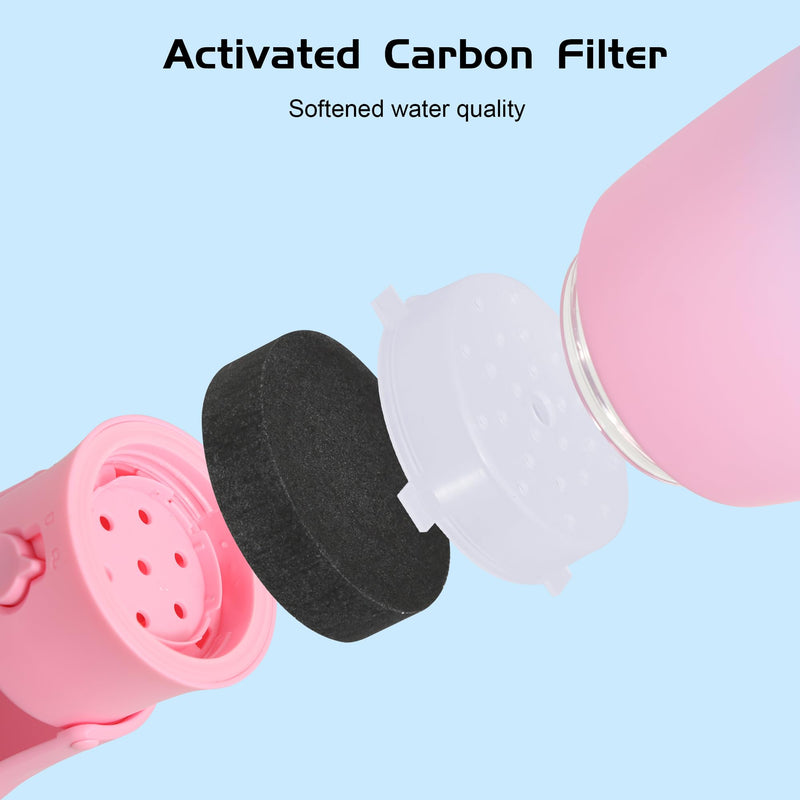 Portable Dog Water Bottle, Travel-Friendly Dog Travel Water Bottle with Carabiner, 10oz Outdoor Space-Saving Water Dispenser for Puppy,Cats, Pets for Walking,Hiking,Travel Pink - BeesActive Australia