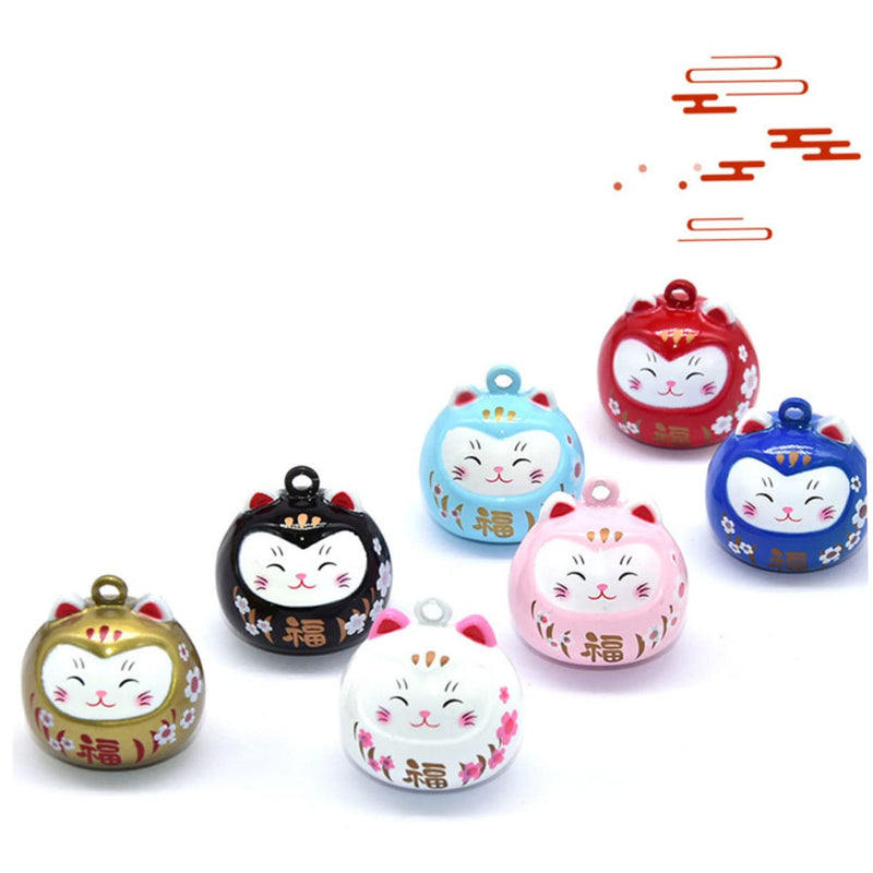 Cartoon Cat Bells Pendant Japanese Water Bells Copper Accessories for Crafts Keychains Phone Charms and Purse Charms Pink 2.482.28*2.28cm - BeesActive Australia