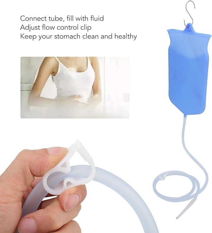 Enema Bag Kit, Colon Cleaning Kit, Large Capacity, Non-Toxic, Unisex (Blue) - BeesActive Australia