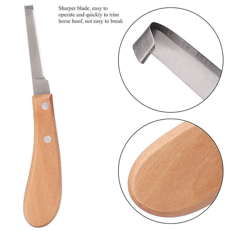 Hoof Knife with Wooden Handle, Super Sharp Hoof Knife, Carbon Steel Precision Farrier Tools for Trimming Horses Donkeys Cows Hooves(Righ-Handed) Righ-Handed - BeesActive Australia