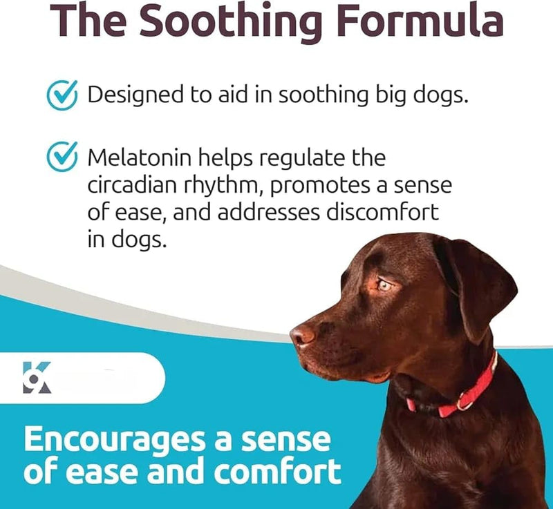 Prime Melatonin for Dogs, Calming Chewable Tablets - Beef Flavored, 6mg 90 Count - Supports Relaxation & Composure for All Dog Breeds