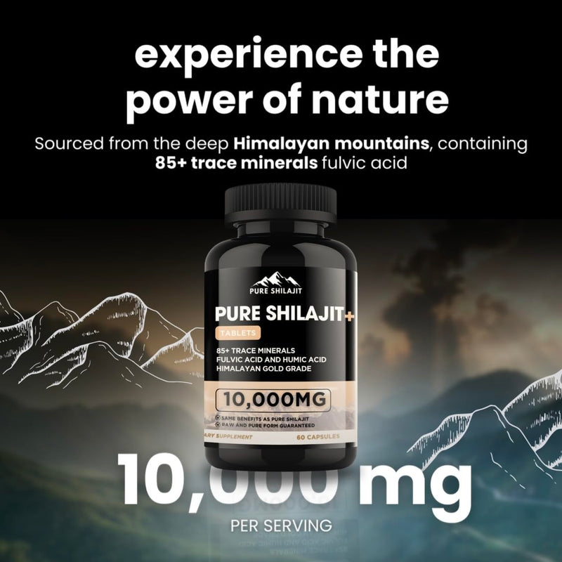 Capsules, Maximum Potency Organic Pills with Trace Minerals for Energy & Immune Support, for Men & Women, Natural Supplement from Himalayan Resin, 60 Tablets - BeesActive Australia