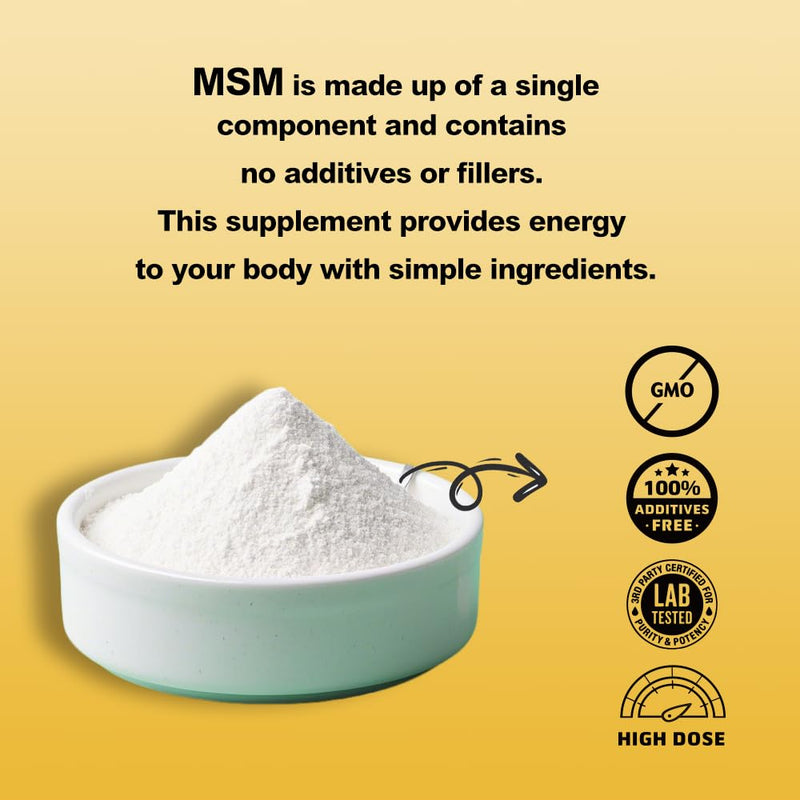 MSM Capsules 1000mg - Organic Sulfur Supplement for Joint Health, Functional Wellness, Hair, Skin & Nails, Non-GMO, Gluten Free, 180 Capsules - BeesActive Australia