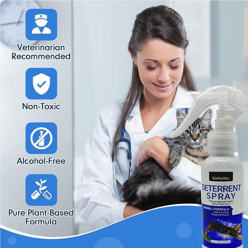 150ML Cat Deterrent Spray, Cat Repellent Spray for Furniture, Effective Cat Deterrent Indoor & Outdoor for Pet Behavior Training, Prevent Cats Scratching Plants & Furniture (Cat Deterrent Spray A) Cat Deterrent Spray A - BeesActive Australia