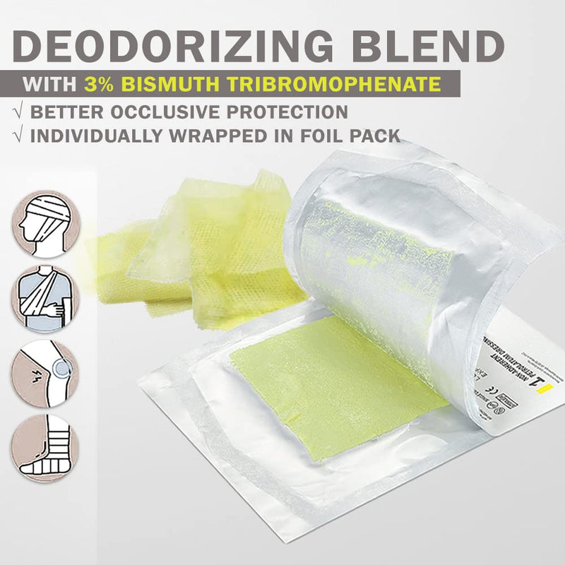 EVERLIT Xeroform Petrolatum Dressing | Sterile, Non-Adherent Occlusive Fine Mesh Gauze Pad | Non-Toxic, Gentle Patch for Burns, Laceration, Surgical Incisions & Skin Grafts (1" x 8" | Pack of 50) 1" x 8" | Pack of 50