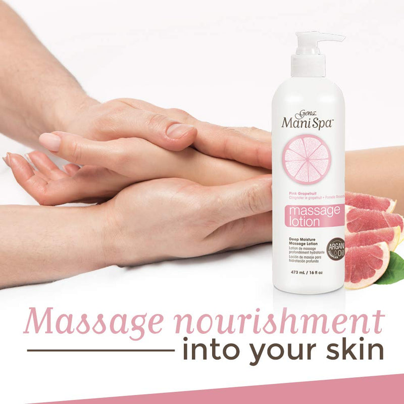 Gena Mani Spa Massage Lotion - Deep Moisturizing Body Lotion for Massages Therapy with Argan Oil, Massage Cream for Hands, Feet & Body, 16 fl oz Deep Moisture Massage Lotion - BeesActive Australia