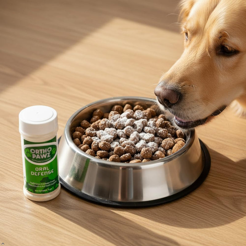 Oral Defense Dental Powder for Dogs & Cats – Natural Daily Oral Care Supplement – Reduces Plaque & Tartar, Freshens Breath, Supports Gum Health – Sprinkle-On Formula – 4.2 oz