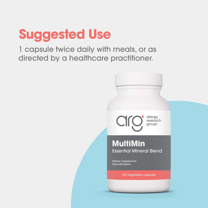 Allergy Research Group ARG MultiMin Multi Mineral Supplement, 120 Capsules | Comprehensive Multi Mineral Blend for Daily Nutrient Support, Hypoallergenic and Vegetarian, 120 Servings