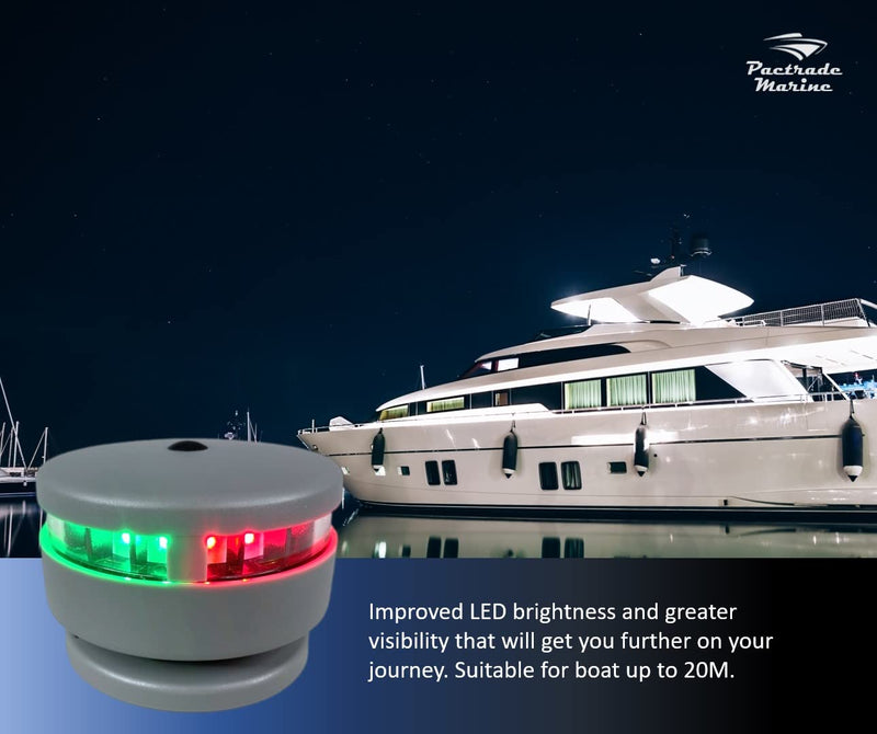 Pactrade Marine Grey Housing Button Navigation Light Various Modes Magnetic Base Surface Mount Black Straps LED AAA Battery Operated IP:67 CE RoHS Certified (Red & Green) Red & Green - BeesActive Australia