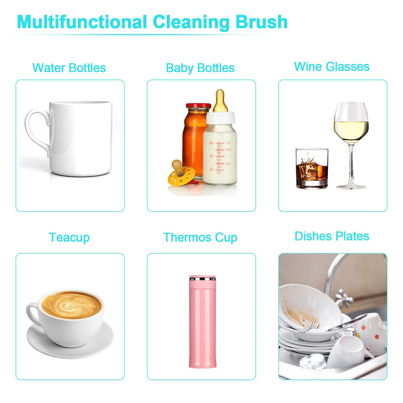 Electric Cleaning Brush Set 4 Piece Multi-Purpose Cleaner Brushes,360° high-Speed Rotation Cleaning,1500mAh,Waterproof IPX65,Perfect Household Cleaning Brushes(Blue) Blue - BeesActive Australia