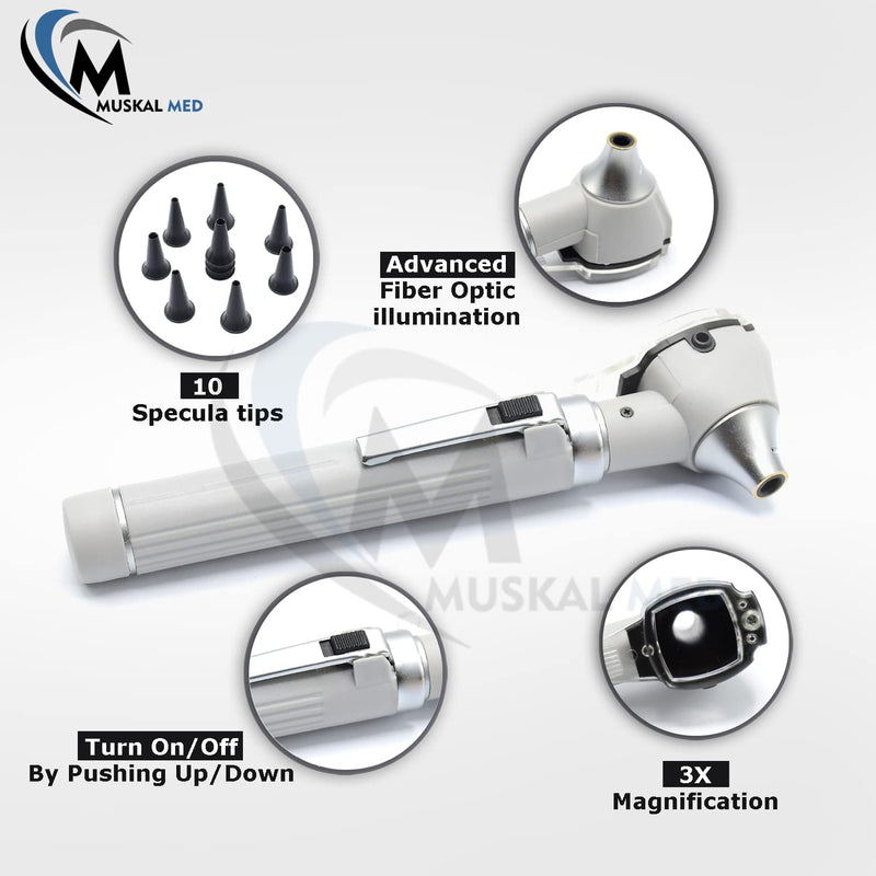MuskLife Otoscope - Ear Scope with Light, Ear Infection Detector, Pocket Size, in 10+ Colors! Gray Style - BeesActive Australia
