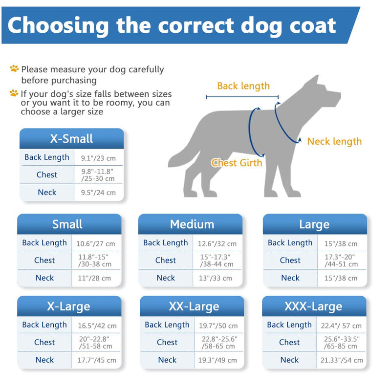 Dog Fleece Hoodie, Windproof Waterproof Dog Coat Fleece & Cotton Lined Warm Dog Jacket, Cold Weather Pet Apparel Clothes Vest for Small Medium Large Dog (L: Length 15", Chest 17.3"-20", Blue) L: Length 15", Chest 17.3"-20" - BeesActive Australia