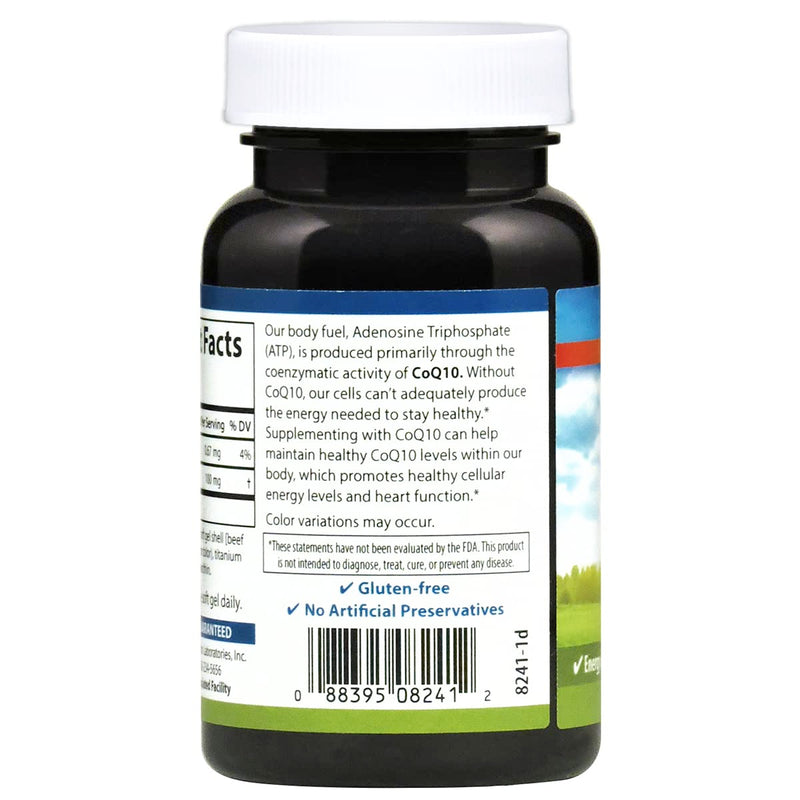 Carlson Co-Q10, Co-Enzyme Q10, 100 mg, 90 Softgels | Energy Production; Optimal Wellness