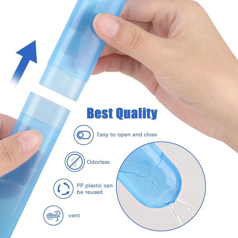 4 Pack Toothbrush Cases Travel Toothbrush Holder Portable Toothbrush Container Case Plastic Toothbrush Carrier Cover Case Toothbrush Protector for Traveling, Bathroom, School, Home, Camping Blue, Green, Pink, Beige - BeesActive Australia