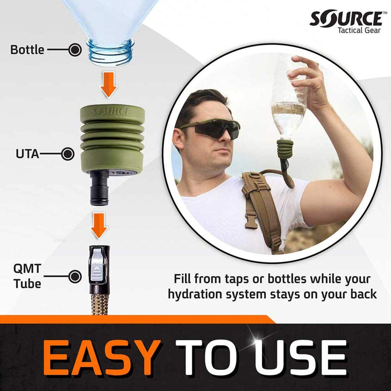 Source M.C. 3L Ultimate Low Profile Hydration System with UTA Rapid Refill Adapter and Magnetic Clip Kit, Coyote (4325190203) - BeesActive Australia