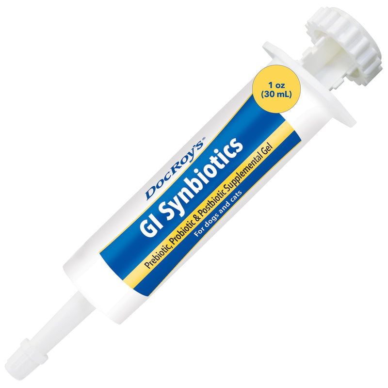 Doc Roy’s GI Synbiotics Probiotic & Prebiotic Supplemental Gel for Dogs & Cats, Digestive & Immune Health Supplement with Live Cultures, BgMOS & Beta Glucans, Chicken Flavor, 30ml Oral Gel 30 ml - Gel